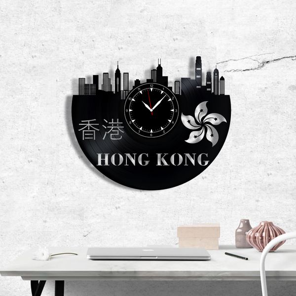 Wall Vinyl Record Clock Hong Kong 12" Vinyl-Clock-Hong Kong-1 photo