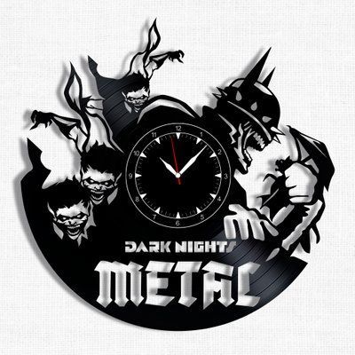 Настінний вініловий годинник Темні ночі: Метал, діаметр 30см Vinyl-Clock-Dark Nights Metal-1 фото