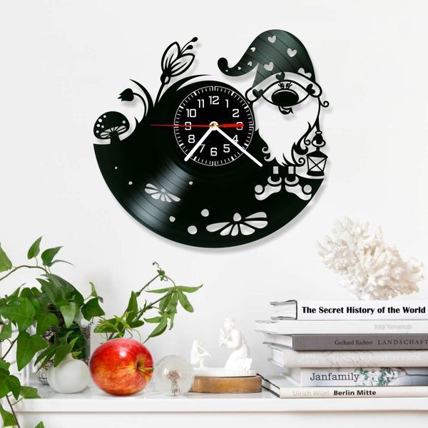Wall Vinyl Record Clock Gnome 12" 131-1-1 photo