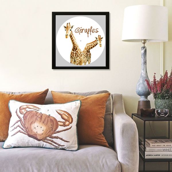 Vinyl Record Decor in a Wooden Frame Giraffes 14" UF-Frame-Giraffes-1 photo