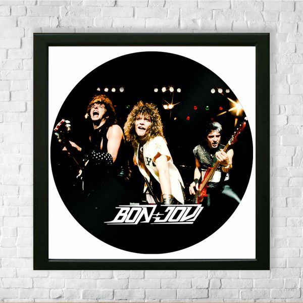 Vinyl Record Decor in a Wooden Frame Bon Jovi 14" UF-Frame-Bon Jovi-2 photo