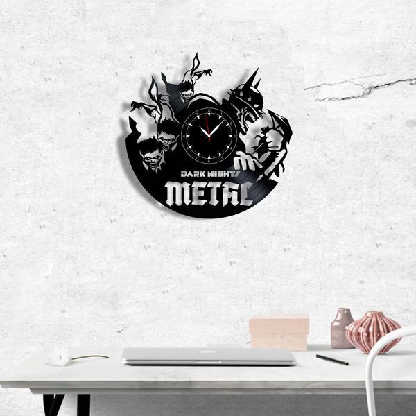 Настінний вініловий годинник Темні ночі: Метал, діаметр 30см Vinyl-Clock-Dark Nights Metal-1 фото
