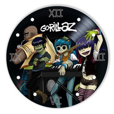 Wall Vinyl Record Clock Gorillaz 12" UF-Clock-Gorillaz-2 photo