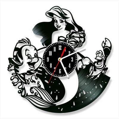 Настінний вініловий годинник Русалонька&nbsp;, діаметр 30см Vinyl-Clock-C-The Little Mermaid-8 фото