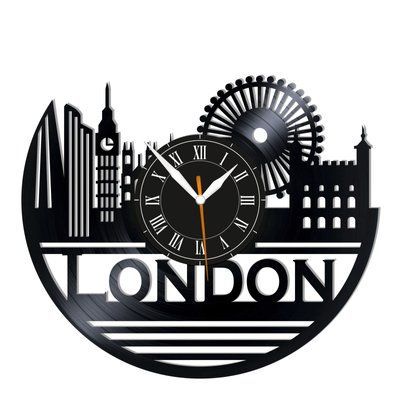 Wall Vinyl Record Clock London 12" 11-1-1 photo