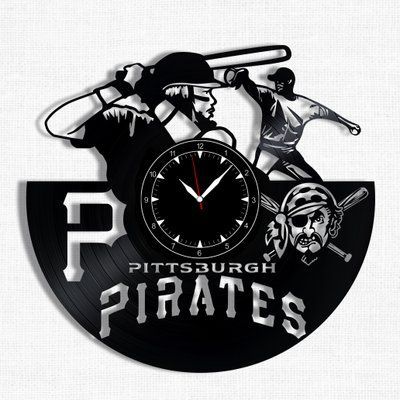 Настінний вініловий годинник Піттсбург Пайретс, діаметр 30см Vinyl-Clock-Pittsburgh Pirates-1 фото