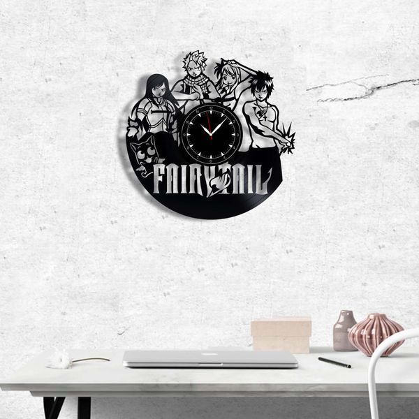 Настінний вініловий годинник Казковий Хвіст, діаметр 30см Vinyl-Clock-Fairy Tail-1 фото