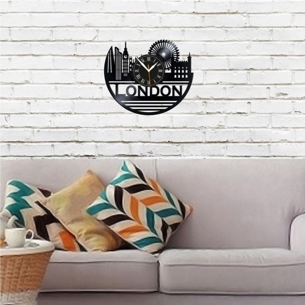 Wall Vinyl Record Clock London 12" 11-1-1 photo