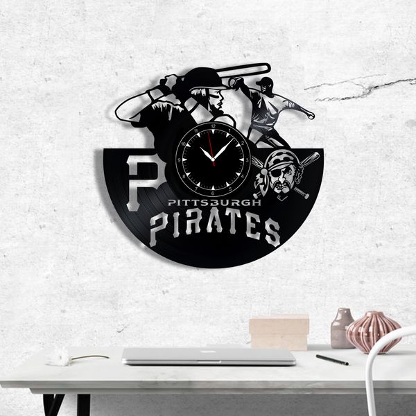 Wall Vinyl Record Clock Pittsburgh Pirates 12" Vinyl-Clock-Pittsburgh Pirates-1 photo