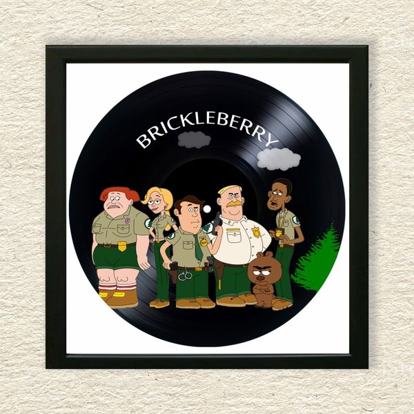 Vinyl Record Decor in a Wooden Frame Brickleberry 14" UF-Frame-C-Brickleberry-1 photo