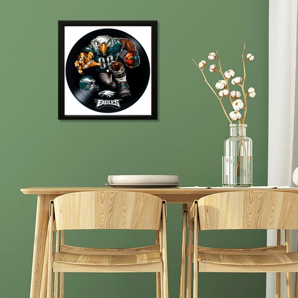 Vinyl Record Decor in a Wooden Frame Philadelphia Eagles 14" UF-Frame-Philadelphia Eagles-2 photo