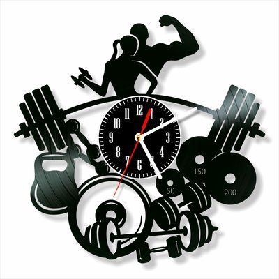 Wall Vinyl Record Clock Powerlifting 12" 216-1-1 photo