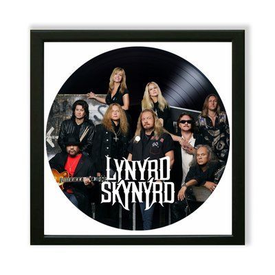 Настінний вініловий декор в дерев'яній рамці Lynyrd Skynyrd, розміром 36см 553-4-1 фото