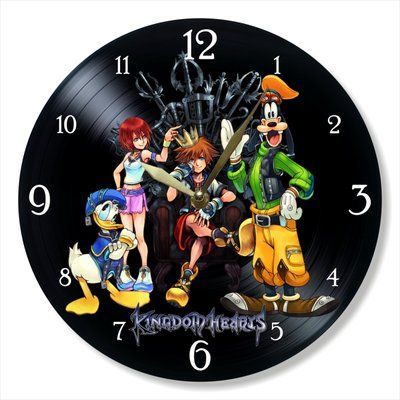 Настінний вініловий годинник Kingdom Hearts, діаметр 30см UF-Clock-Kingdom Hearts-3 фото