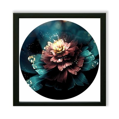 Vinyl Record Decor in a Wooden Frame Flowers 14" UF-Frame-Flowers-2 photo