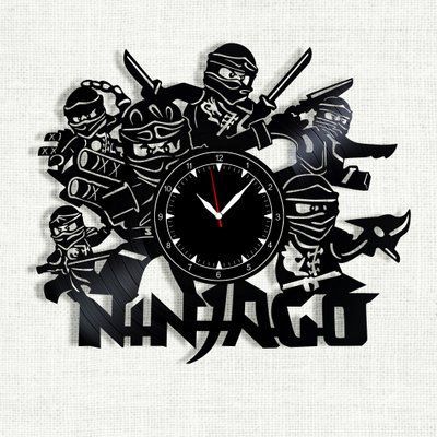 Настінний вініловий годинник Ніндзяго, діаметр 30см Vinyl-Clock-C-Ninjago-1 фото