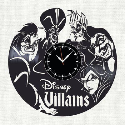 Настінний вініловий годинник Лиходії, діаметр 30см Vinyl-Clock-C-Villains-2 фото