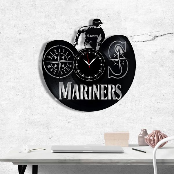 Wall Vinyl Record Clock Seattle Mariners 12" Vinyl-Clock-Seattle Mariners-1 photo