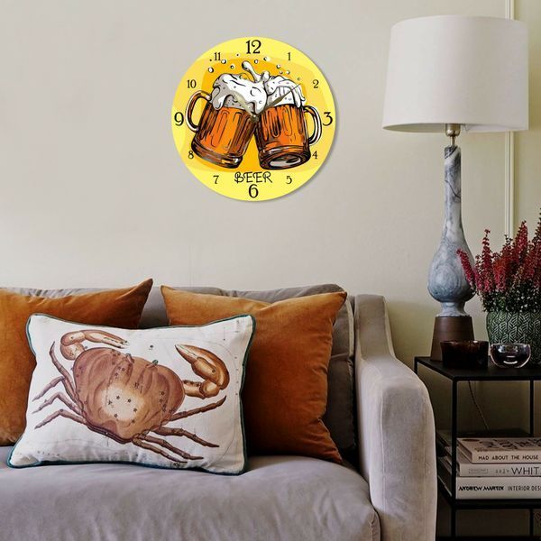 Wall Vinyl Record Clock Beer 12" 114-2-1 photo