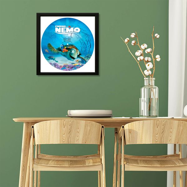 Vinyl Record Decor in a Wooden Frame Finding Nemo 14" UF-Frame-C-Finding Nemo-1 photo