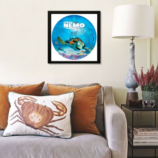 Vinyl Record Decor in a Wooden Frame Finding Nemo 14" UF-Frame-C-Finding Nemo-1 photo