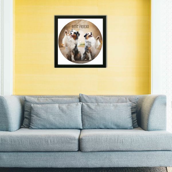 Vinyl Record Decor in a Wooden Frame Australian Shepherds 14" 40-4-1 photo