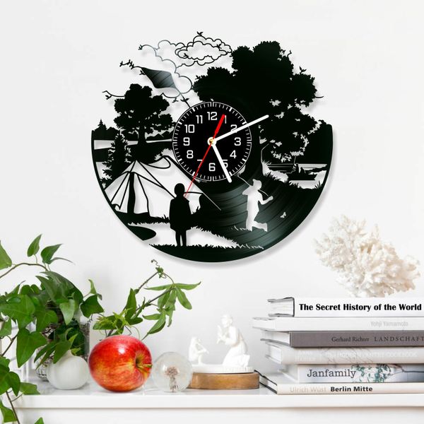 Wall Vinyl Record Clock Camping 12" Vinyl-Clock-Camping-1 photo