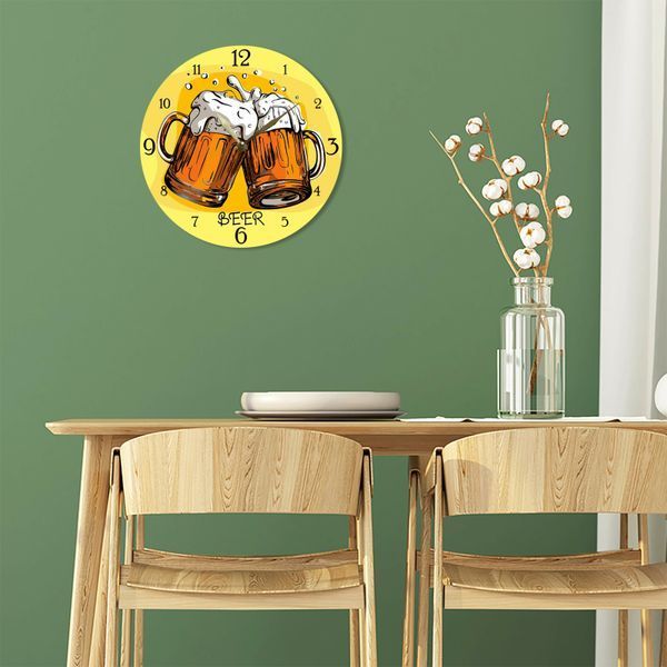 Wall Vinyl Record Clock Beer 12" 114-2-1 photo