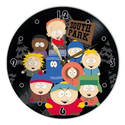 Настінний вініловий годинник Південний парк, діаметр 30см UF-Clock-C-South Park-2 фото