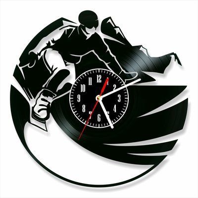 Wall Vinyl Record Clock Snowboarding 12" 217-1-1 photo