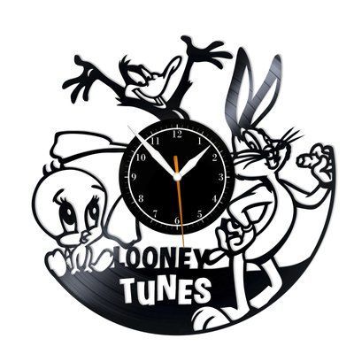 Настінний вініловий годинник Божевільні мелодії, діаметр 30см Vinyl-Clock-C-Looney Tunes-2 фото