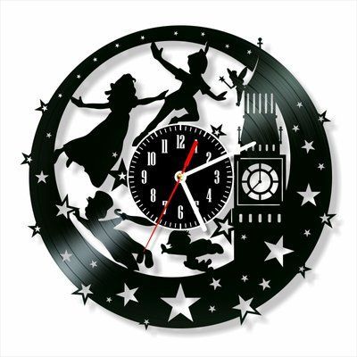 Настінний вініловий годинник Пітер Пен, діаметр 30см Vinyl-Clock-C-Peter Pan-3 фото