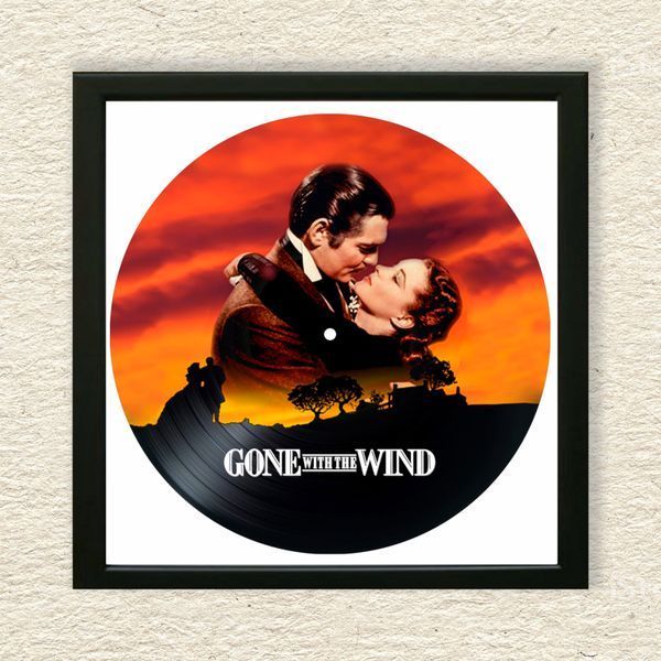 Vinyl Record Decor in a Wooden Frame Gone with the Wind 14" 732-4-1 photo