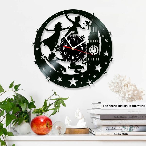 Настінний вініловий годинник Пітер Пен, діаметр 30см Vinyl-Clock-C-Peter Pan-3 фото