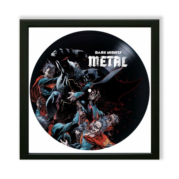 Vinyl Record Decor in a Wooden Frame Dark Nights Metal 14" UF-Frame-Dark Nights Metal-1 photo