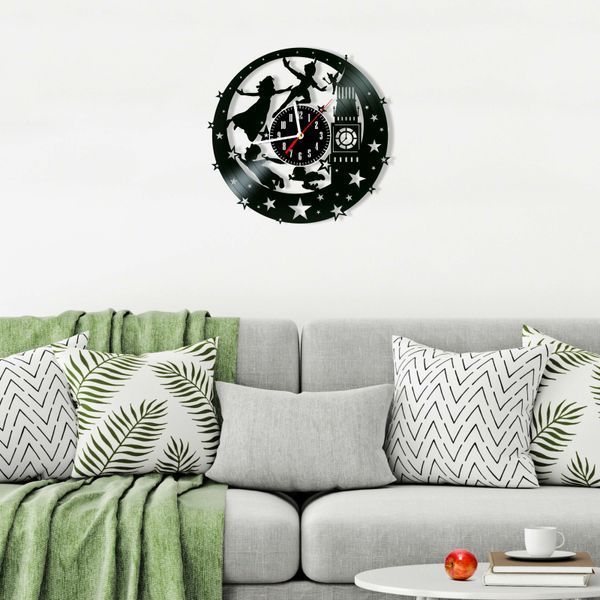 Настінний вініловий годинник Пітер Пен, діаметр 30см Vinyl-Clock-C-Peter Pan-3 фото