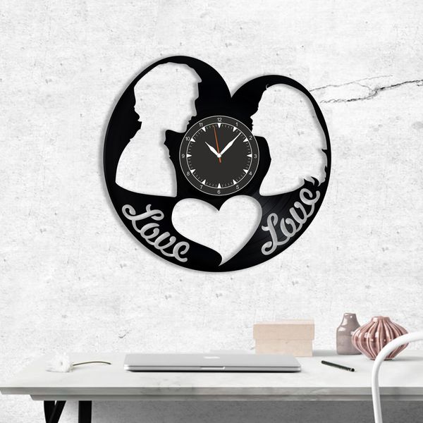 Wall Vinyl Record Clock Love 12" Vinyl-Clock-Love-7 photo