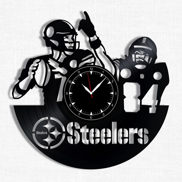 Wall Vinyl Record Clock Pittsburgh Steelers 12" Vinyl-Clock-Pittsburgh Steelers-1 photo