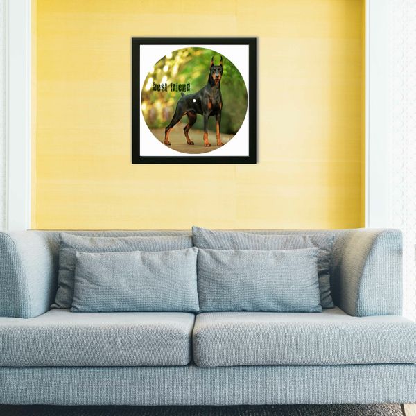 Vinyl Record Decor in a Wooden Frame Doberman 14" UF-Frame-Doberman-1 photo