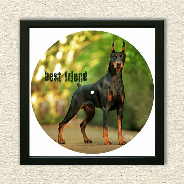 Vinyl Record Decor in a Wooden Frame Doberman 14" UF-Frame-Doberman-1 photo