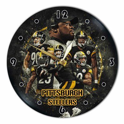 Настінний вініловий годинник Піттсбург Стілерс, діаметр 30см UF-Clock-Pittsburgh Steelers-1 фото