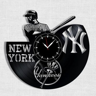 Настінний вініловий годинник Нью-Йорк Янкіз, діаметр 30см Vinyl-Clock-Yankees-1 фото