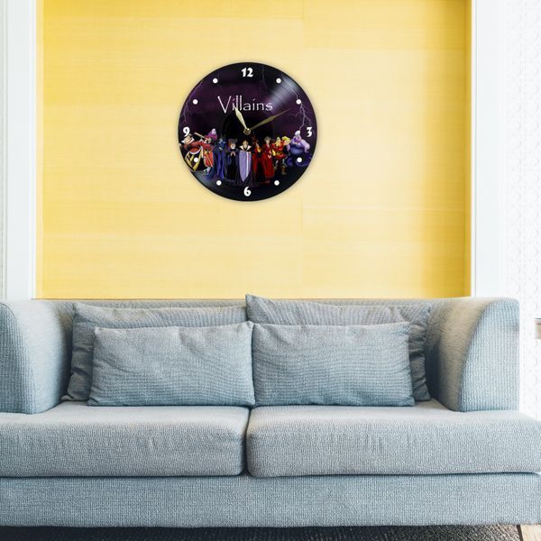 Настінний вініловий годинник Лиходії, діаметр 30см UF-Clock-C-Villains-1 фото