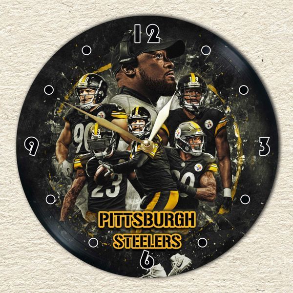 Настінний вініловий годинник Піттсбург Стілерс, діаметр 30см UF-Clock-Pittsburgh Steelers-1 фото