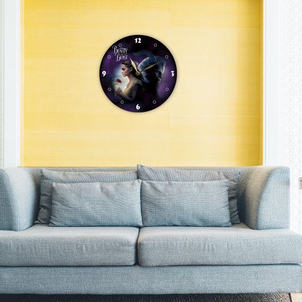 Настінний вініловий годинник Красуня і Чудовисько, діаметр 30см UF-Clock-M-Beauty and the Beast-1 фото