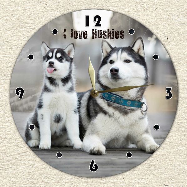 Wall Vinyl Record Clock Husky 12" 54-2-1 photo