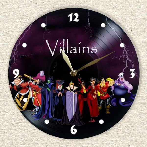 Настінний вініловий годинник Лиходії, діаметр 30см UF-Clock-C-Villains-1 фото