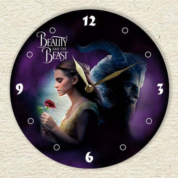 Настінний вініловий годинник Красуня і Чудовисько, діаметр 30см UF-Clock-M-Beauty and the Beast-1 фото