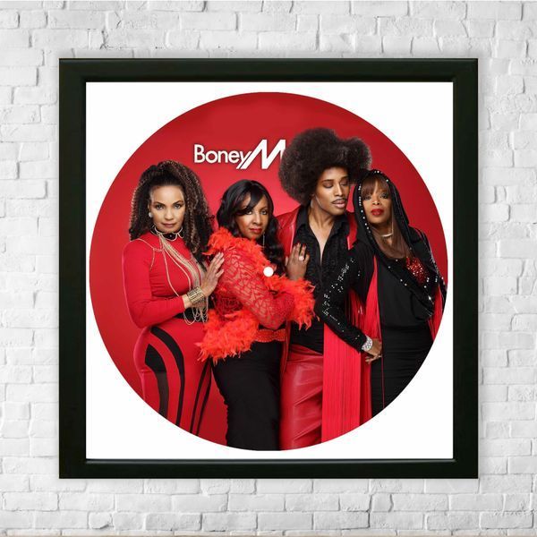 Настінний вініловий декор в дерев'яній рамці Boney M, розміром 36см 513-4-1 фото