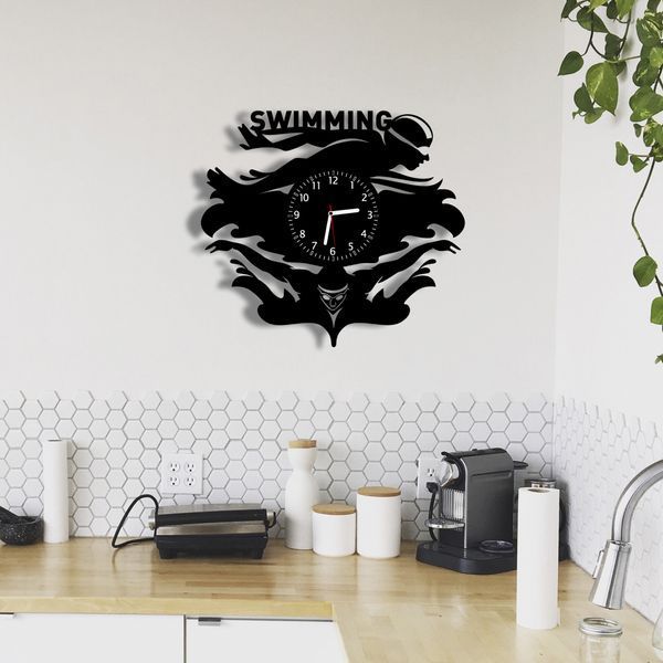 Wall Vinyl Record Clock Swimming 12" 218-1-1 photo